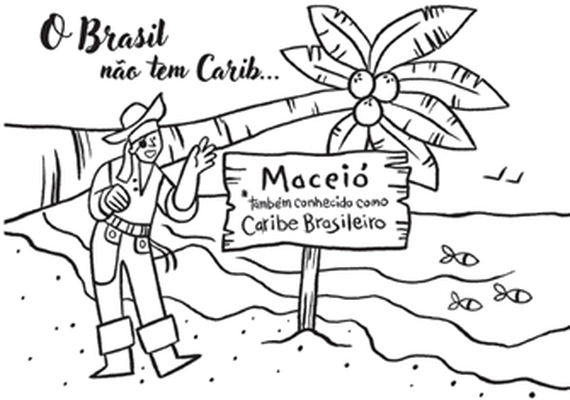 Cartão postal brinca sobre o Caribe Brasileiro e diverte passageiros em voos patrocinados pela Faber-Castell em parceria com a Azul