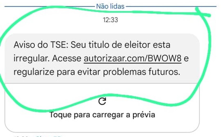 TRE/AL alerta para uma tentativa de golpe em mensagens via SMS