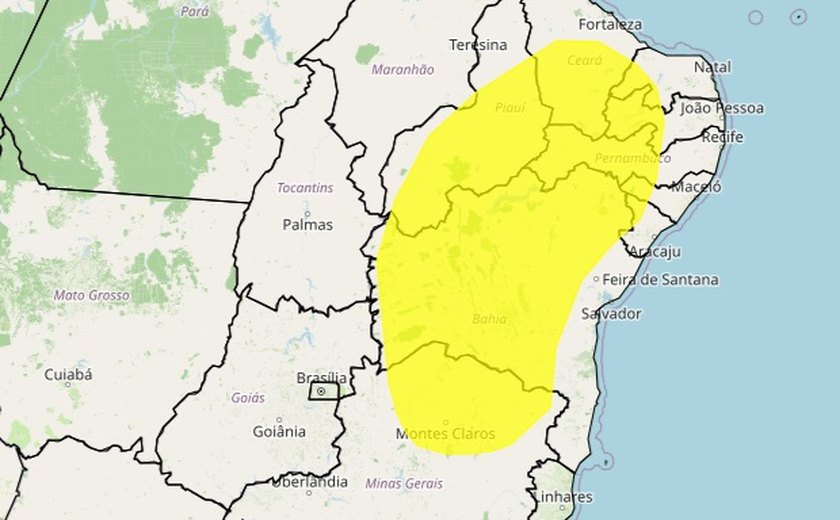 Inmet mantém alerta de baixa umidade para 21 cidades do Sertão de Alagoas