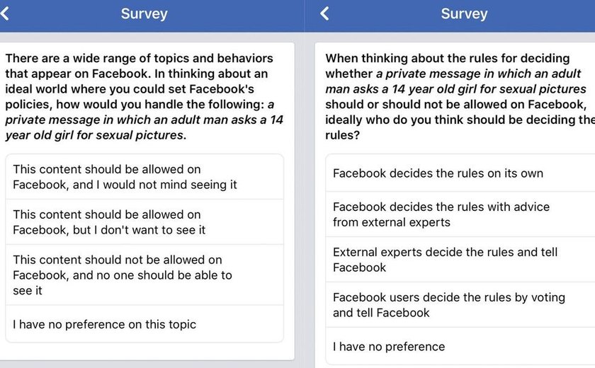 Facebook admite erro ao perguntar se deveria impedir ou não homens de pedir fotos sexuais