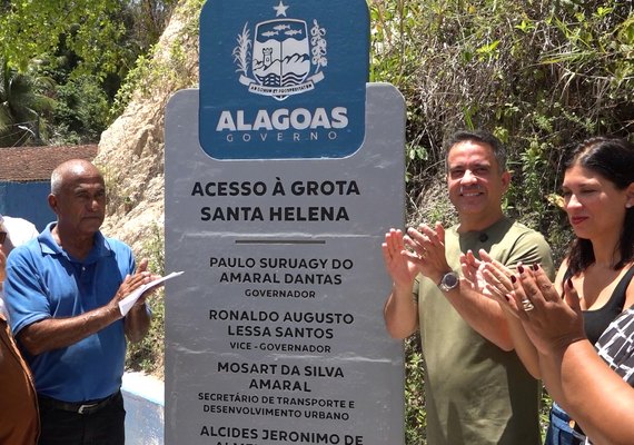 Vídeo: Paulo Dantas entrega acesso ao complexo da Grota Santa Helena, em Maceió