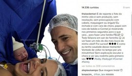 Selfie de bebê brasileiro 'sorrindo' após parto viraliza