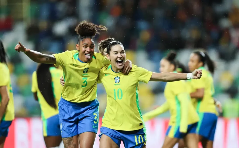 Seleção feminina de futebol fecha 2025 com goleada de 5x0 sobre Portugal