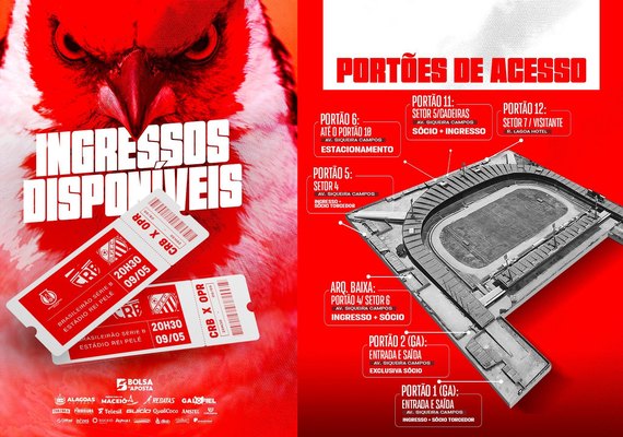 CRB começa a vender ingressos para jogo contra o Operário-PR nesta quarta (6)