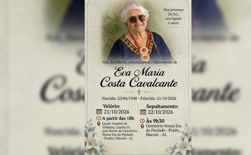 Morre a pintora e escultora alagoana Eva Maria Costa Cavalcante