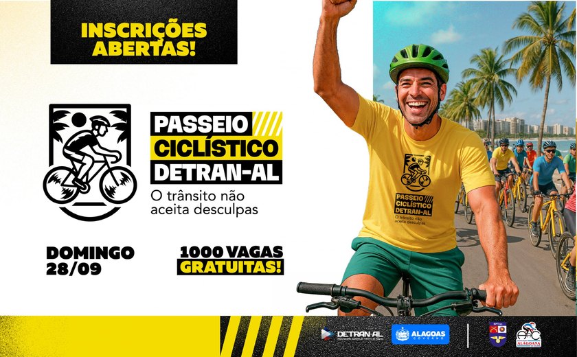 Detran abre inscrições gratuitas para o 1º Passeio Ciclístico