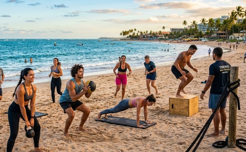 Movimento promove treino coletivo solidário na Praia de Ponta Verde