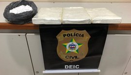 Deic prende mulher com 3kg de cocaína de elevado grau de pureza em Maceió