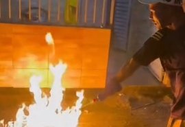 Torcedor queima a tv após derrota do Brasil para a Noruega