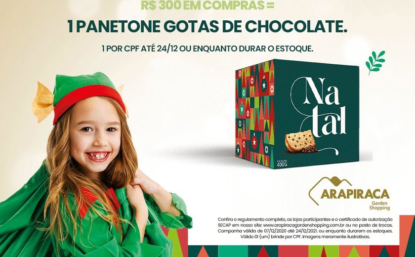 Arapiraca Garden Shopping lança campanha de Natal e distribui panetones aos clientes