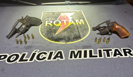 PM apreende duas armas de fogo na parte alta de Maceió