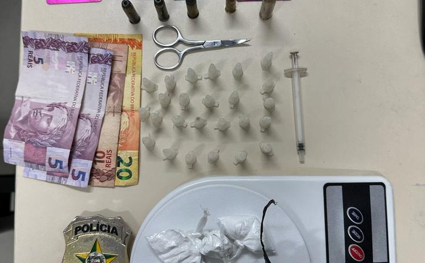 Polícia Civil apreende cocaína e munição de fuzil em Marechal Deodoro