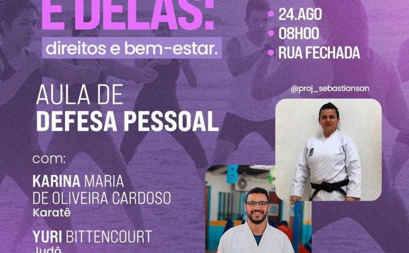 OAB/AL promove ação de combate à violência contra a mulher com aulas de defesa pessoal gratuitas na orla