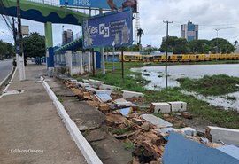 Maceió: parte do muro do Cepa desaba após forte chuvas
