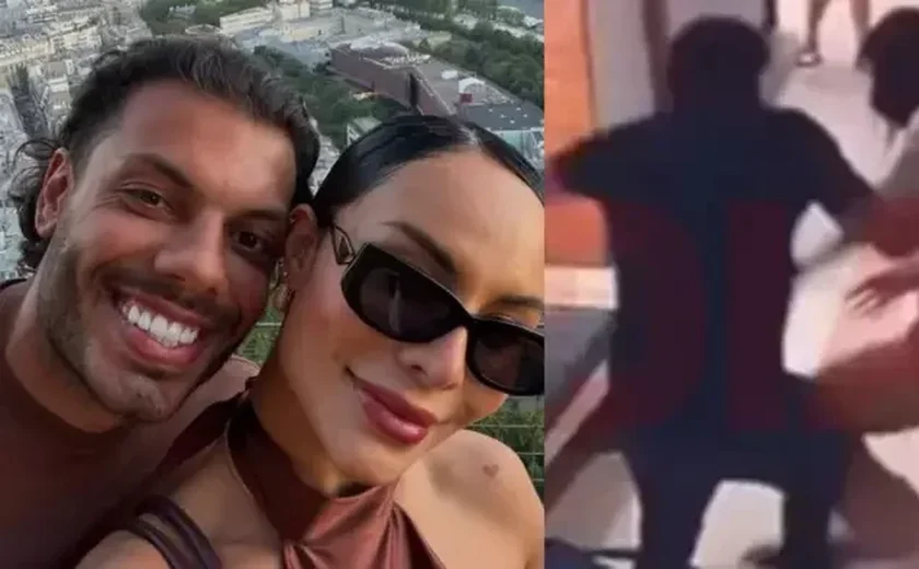 Novas imagens mostram Aline Mineiro e namorado em briga com jovem de 20 anos
