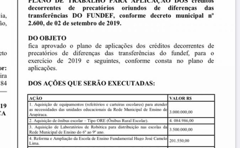 Precatórios: Prefeitura de Arapiraca planeja gastos, mas professores ainda sem previsão