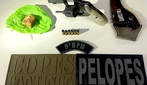 PM prende suspeito armado e apreende drogas em Delmiro Gouveia e Novo Lino
