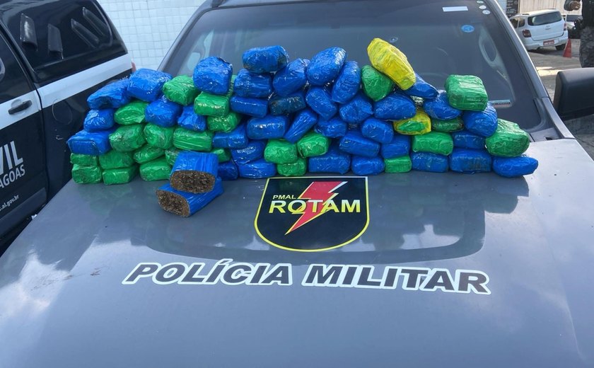 Rotam apreende quase 40kg de maconha em terreno baldio na Cidade Universitária