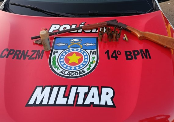 Homem é preso pela PM/AL por posse ilegal de arma de fogo em Jundiá