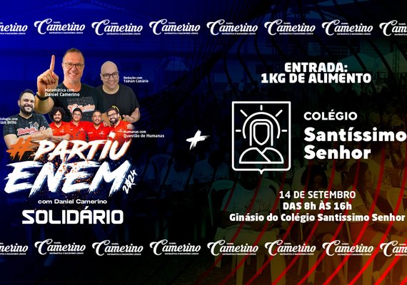 Aulão Solidário #PartiuEnem acontecerá em setembro na cidade de Maceió