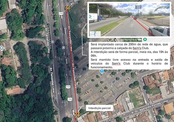 BRK realiza obra de implantação de rede em frente ao Sam's Club da Gruta