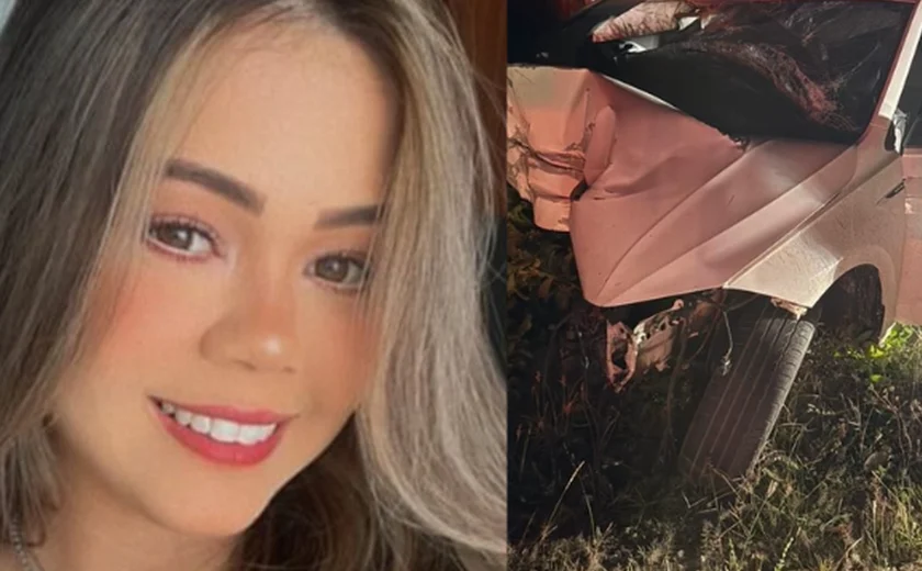 Carro de PM suspeito de matar companheira fica destruído após colisão durante fuga em Penedo