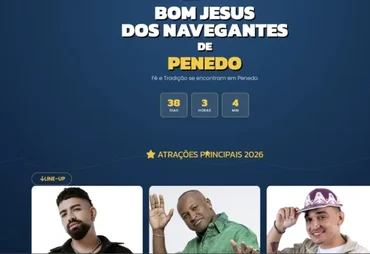 Prefeitura de Penedo lança site do Bom Jesus 2026 com sistema moderno de hospedagens integrado