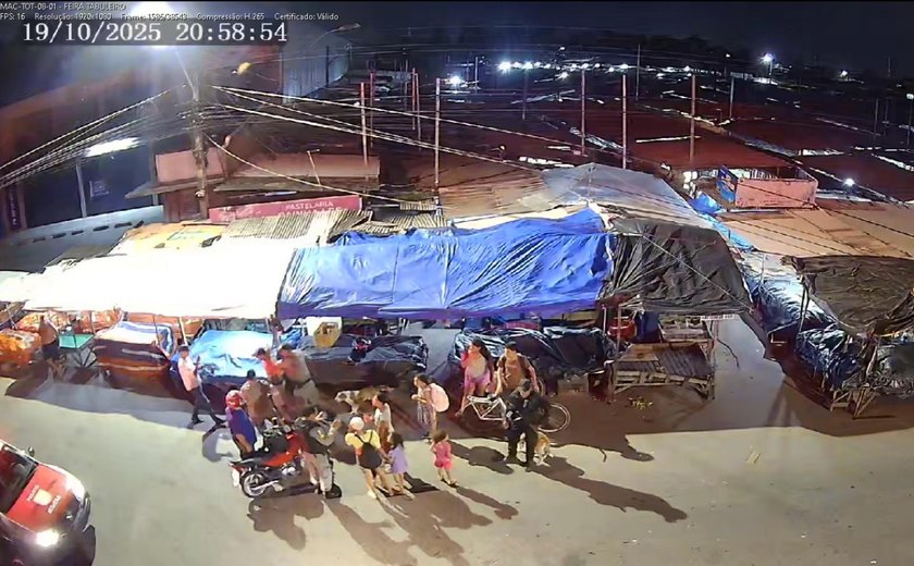 Vídeos: totem de videomonitoramento flagra agressão contra mulher na Feirinha do Tabuleiro