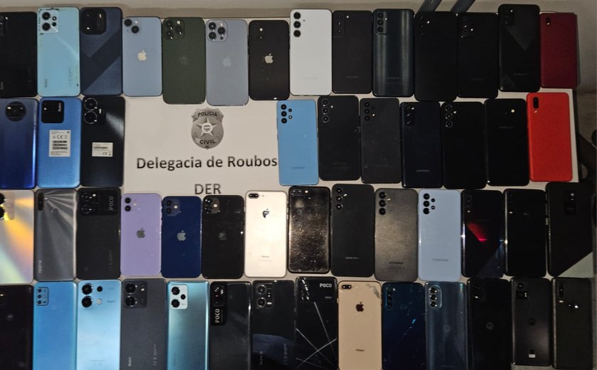 Polícia Civil de Alagoas recupera 63 celulares roubados