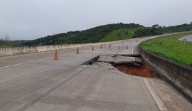 Quatro trechos de rodovias federais são interditados após fortes chuvas em Alagoas