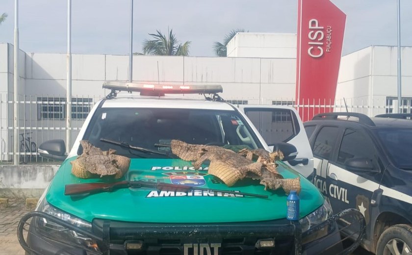 Operação apreende espingarda e peles de animais em Piaçabuçu