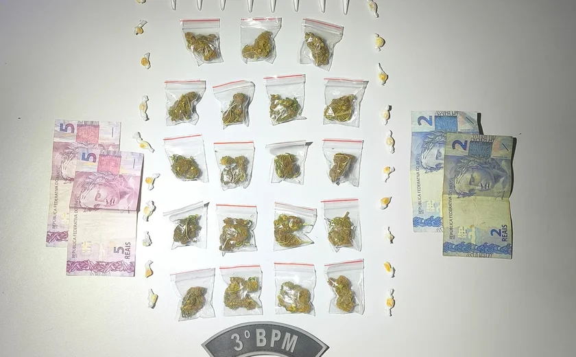 Homem é preso por tráfico de drogas após tentar fugir da ROCAM em Arapiraca