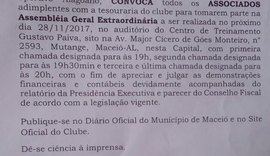 Conselho Deliberativo do CSA convoca assembleia para prestação de contas