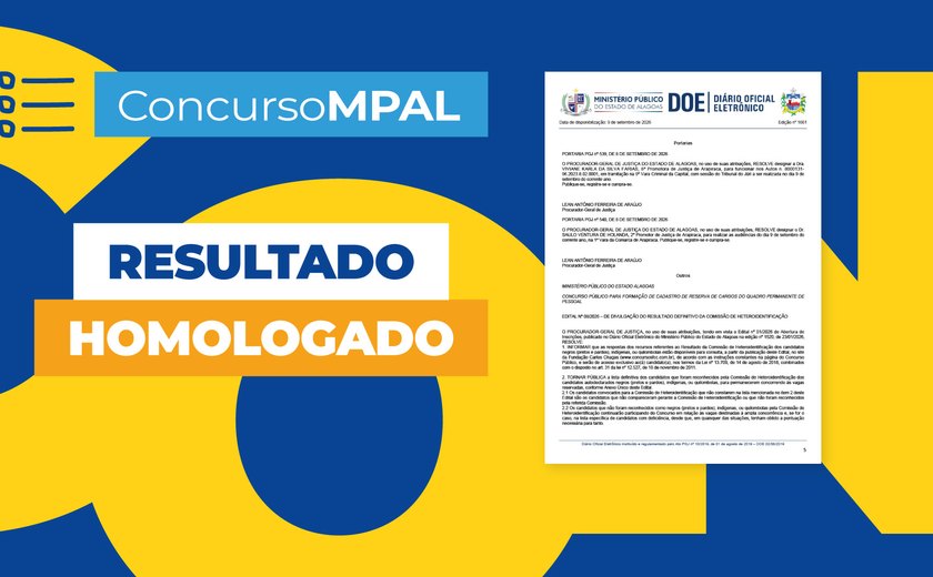 MPAL homologa resultado final de concurso público e candidatos já podem consultar classificação