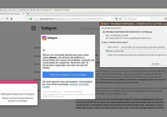 Mensagem falsa via e-mail tenta roubar dados dos usuários do Instagram