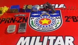 Ação da PM em Murici prende casal e apreende arma, munições e drogas