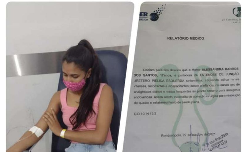 Adolescente precisa fazer cirurgia que custa cerca de 30 mil reais