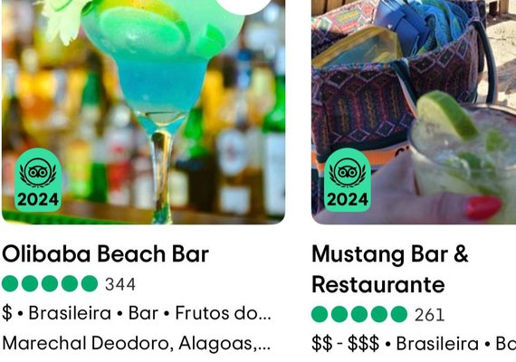 Dois restaurantes na praia do Francês, Olibaba e Mustang, conquistam pela primeira vez o Travellers´ Choice numa mesma edição