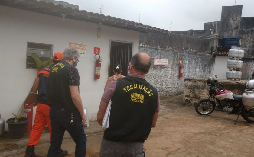 Arapiraca: Procon, MP e Corpo de Bombeiros fiscalizam revendas de gás