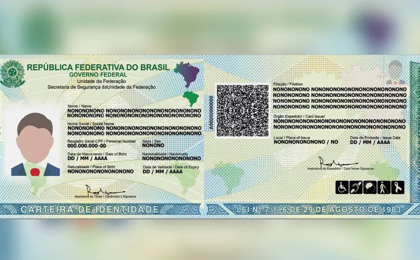 Cartórios de Alagoas passam a emitir a nova Carteira de Identidade Nacional a partir desta quarta-feira