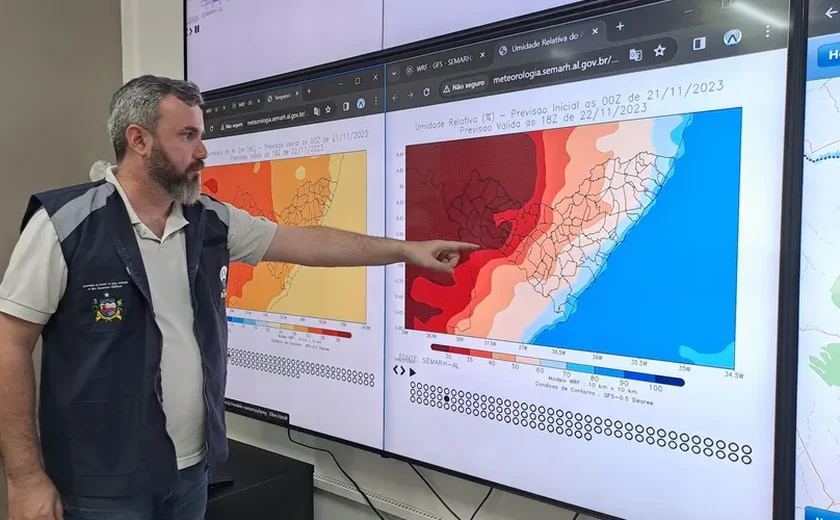 Semarh emite Estado de Atenção para possibilidade de chuvas moderadas com rajadas de vento em Alagoas