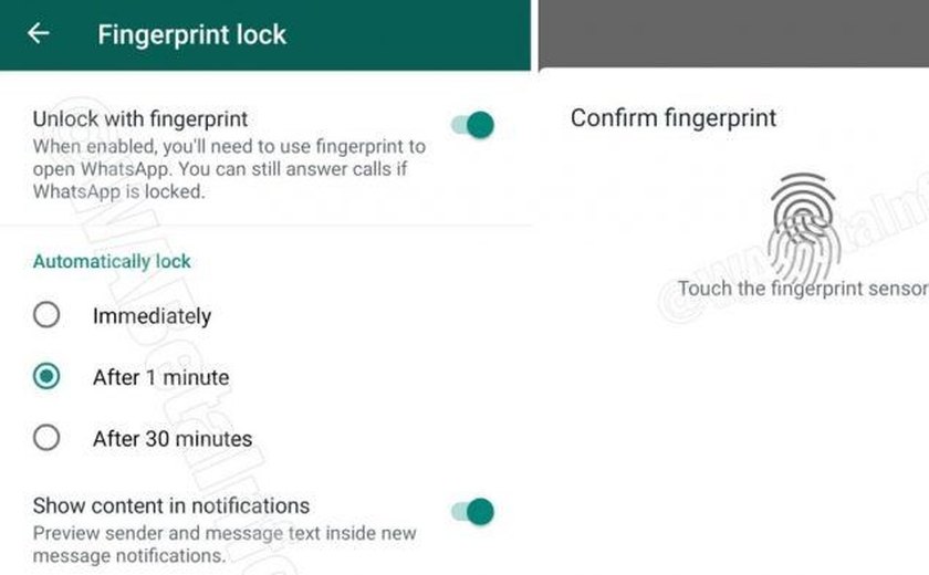 Versão beta do WhatsApp libera bloqueio por impressão digital no Android