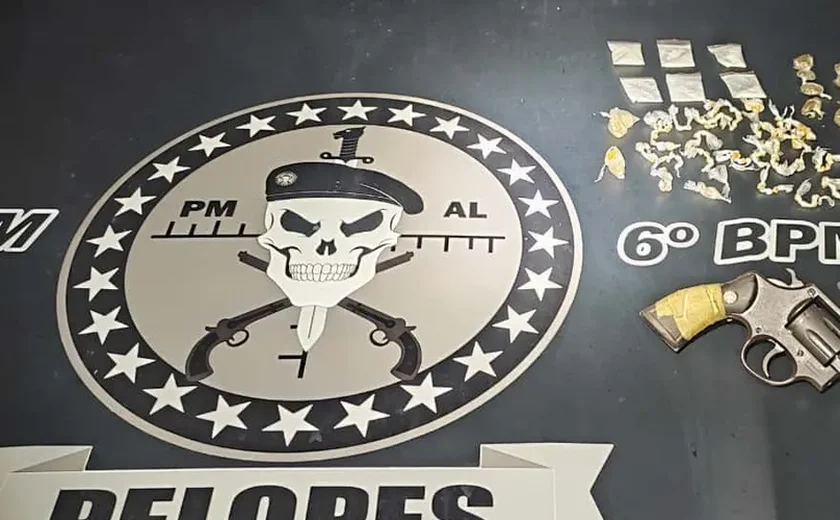 Suspeito de tráfico é preso com drogas e arma de fogo em Porto Calvo