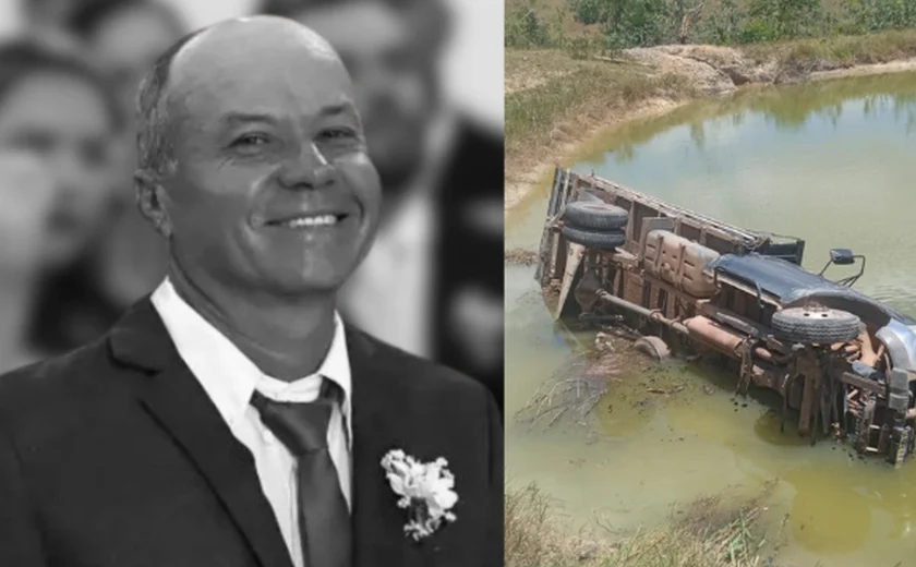 Motorista morre após carreta cair em açude no interior de Alagoas