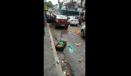Motorista é espancado no Centro de Maceió após atropelar carrinho de frutas