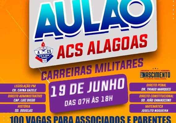 ACS/AL vai promover um aulão para interessados em concursos da PM/AL e do CBM/AL
