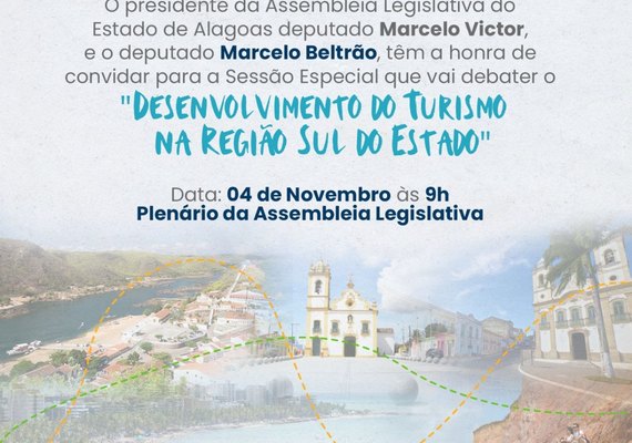 Sessão especial na ALE irá debater o desenvolvimento do turismo na Região Sul do Estado