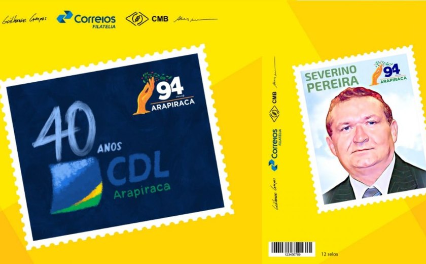 Correios lança selos personalizados nos 94 anos de Arapiraca