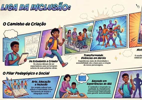 Estudantes da rede estadual criam história em quadrinhos autoral sobre inclusão