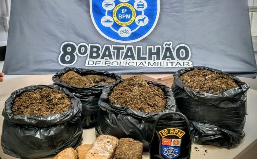 Policiais militares apreendem mais de 23 quilos de maconha em Satuba